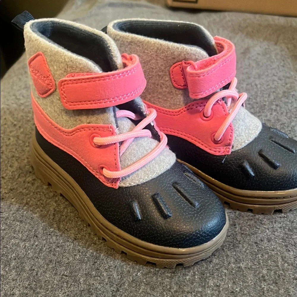 Kids Pink and Black Boots